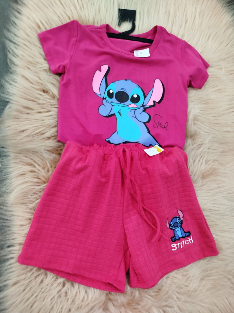 Conjunto Infantil Stitch Short e Blusa Verão