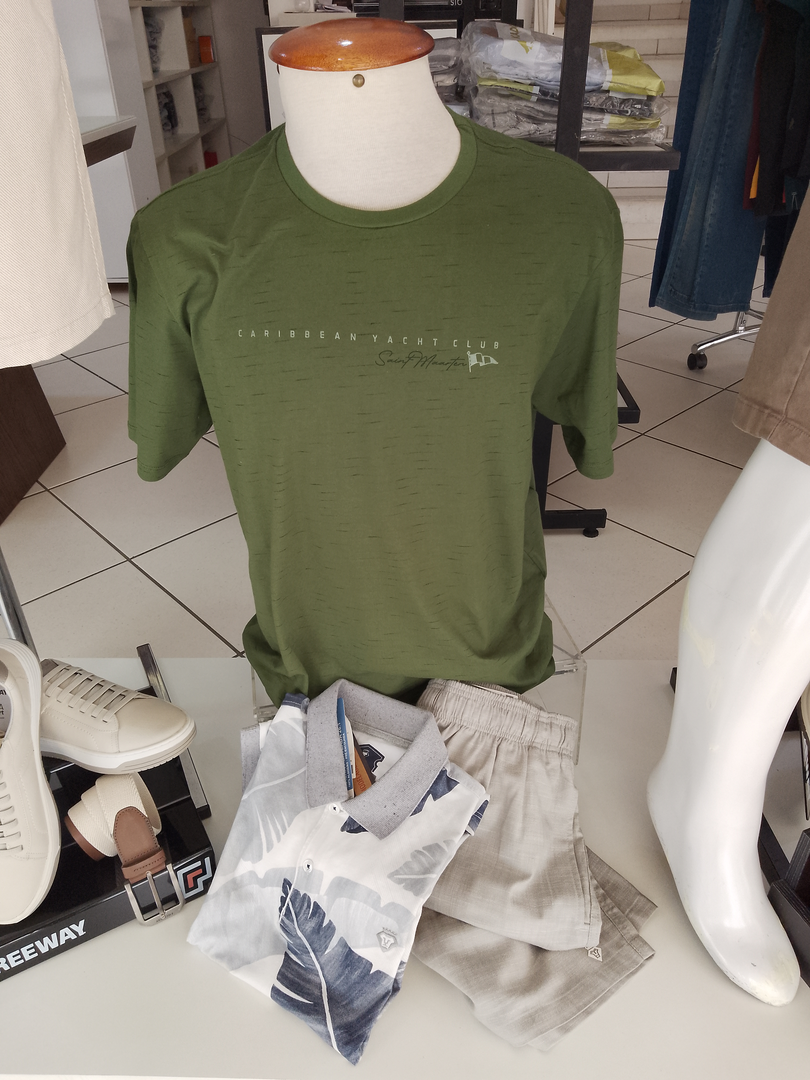 Blusa Masculina Manga Curta Gola Redonda