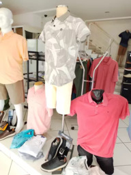 Camisa Polo Estampada Cinza