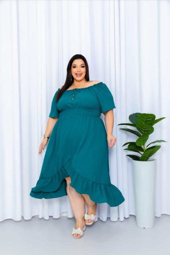Vestido Plus Size Midi  Feminino