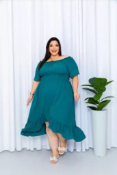 Vestido Plus Size Midi  Feminino