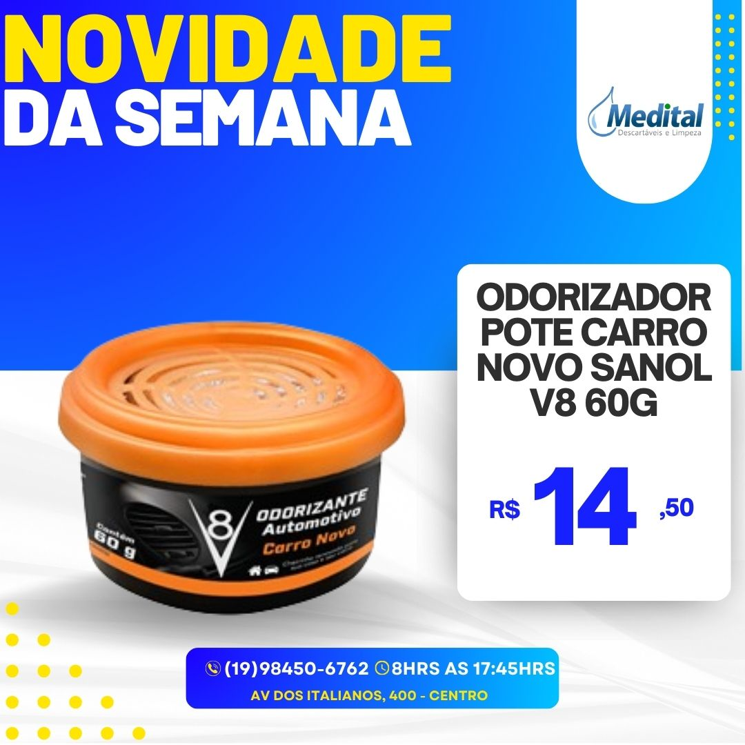 ODORIZADOR POTE CARRO NOVO SANOL V8 60G