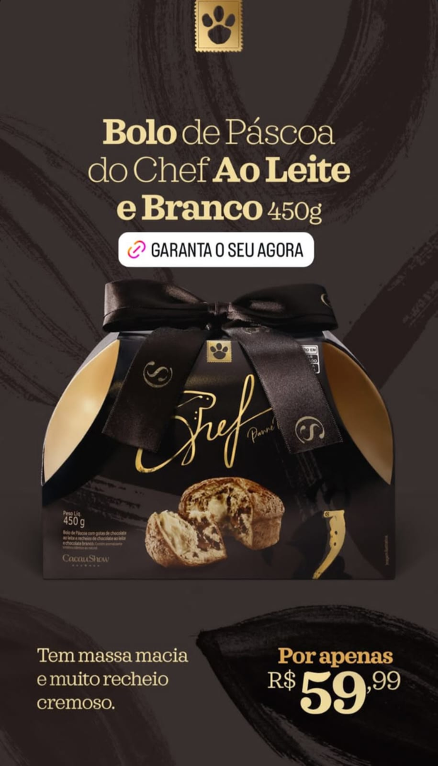 Bolo de Páscoa do Chef Ao Leite e Branco
