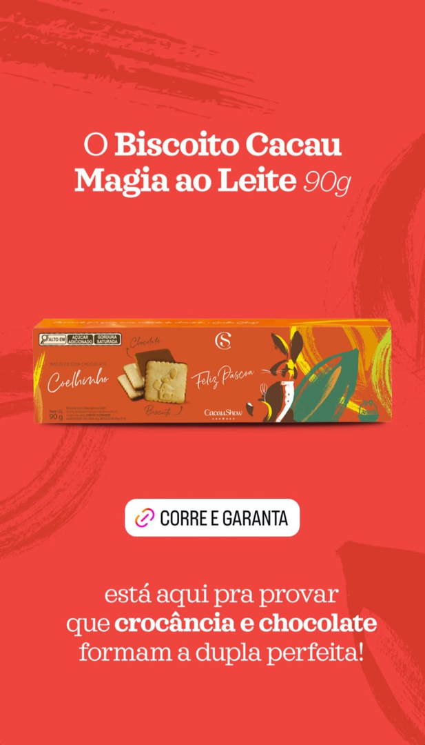 O Biscoito Cacau Magia ao Leite