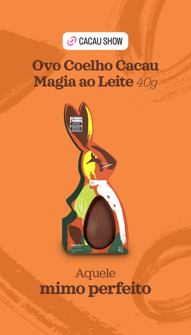 Ovo Coelho Cacau Magia ao Leite
