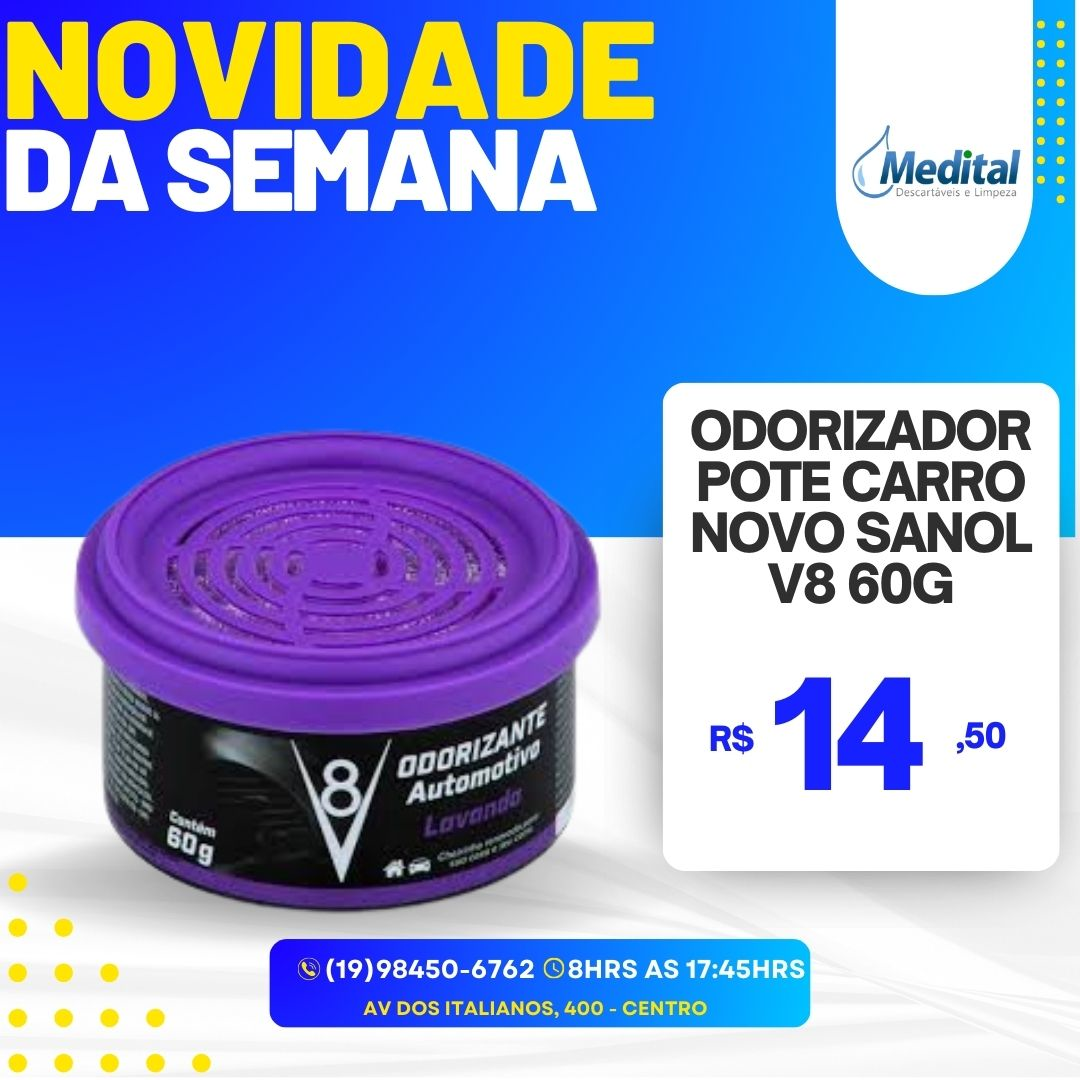 ODORIZADOR POTE CARRO NOVO SANOL V8 60G