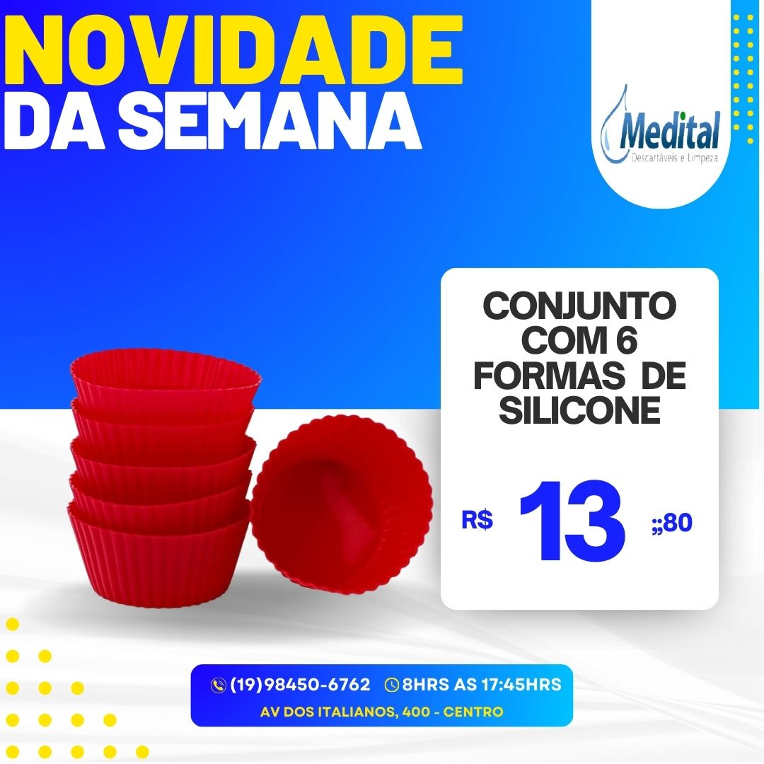 CONJUNTO COM 6 FORMAS DE SILICONE