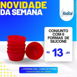 CONJUNTO COM 6 FORMAS DE SILICONE