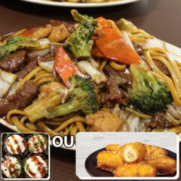 Na compra de 1 Yakissoba Grande Tradicional Ganhe 4 Hot Holls ou 2 Bananas Caramelizadas