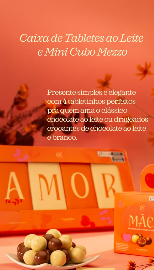 Caixa de Tabletes ao Leite e Mini Cubo Mezzo