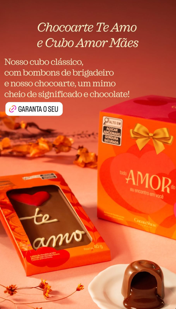 Chocoarte Te Amo e Cubo Amor Mães