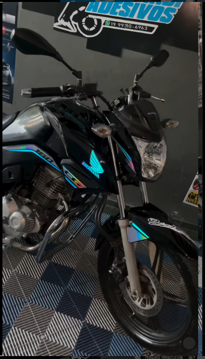 GASPARDI ADESIVOS | Kit de adesivos holográfico e azul refletivo