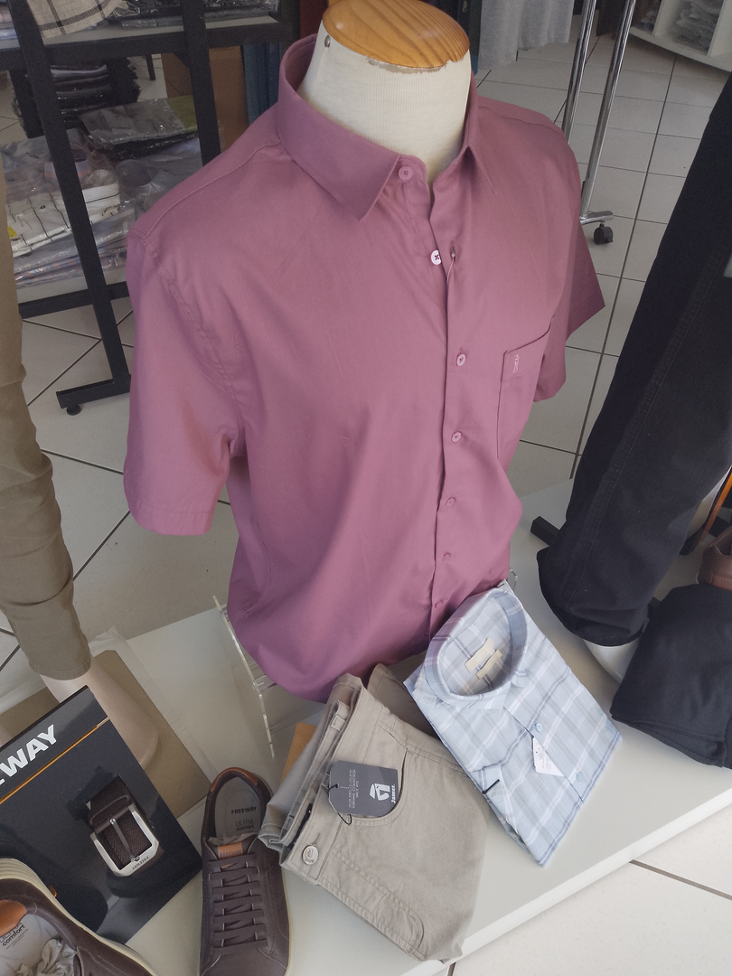 Camisa Social Manga Curta Masculina para Escritório