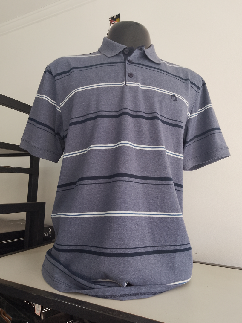 Camisa Polo Azul Listrada 