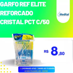 Garfo Ref Elite Reforçado Cristal Pct c/ 50