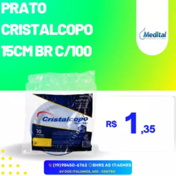 Prato Cristalcopo 15cm BR c/ 100