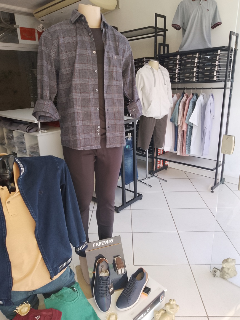 Camisa Masculina Xadrez Flanelada blusa de manga longa