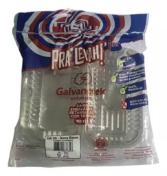 Embalagem Retangular Tampa Doce Baixo Ga08 Galvanotek 50und Cristal 10cjs