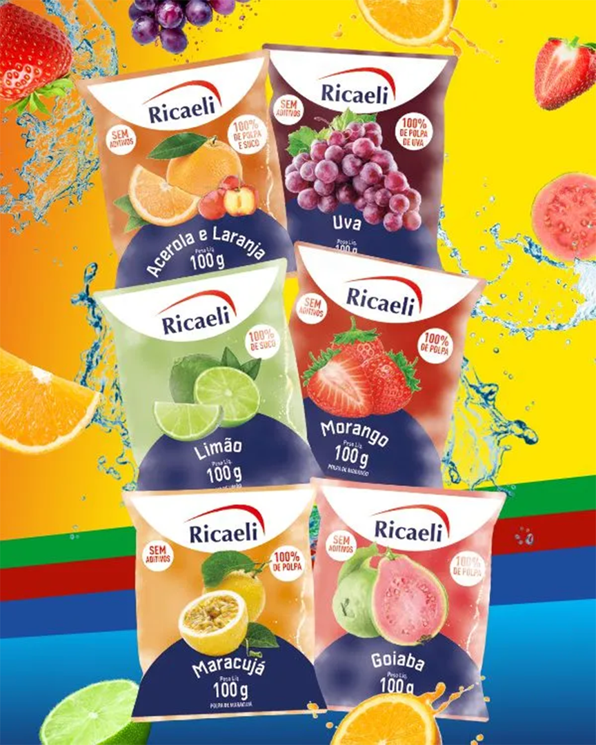Trabalhamos com Polpa Ricaeli Todos os Sabores