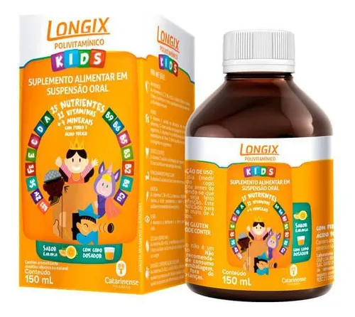 Polivitaminico Longix Kids 150ml Sabor Laranja