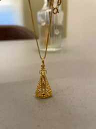 Colar Nossa Senhora Folheado a Ouro